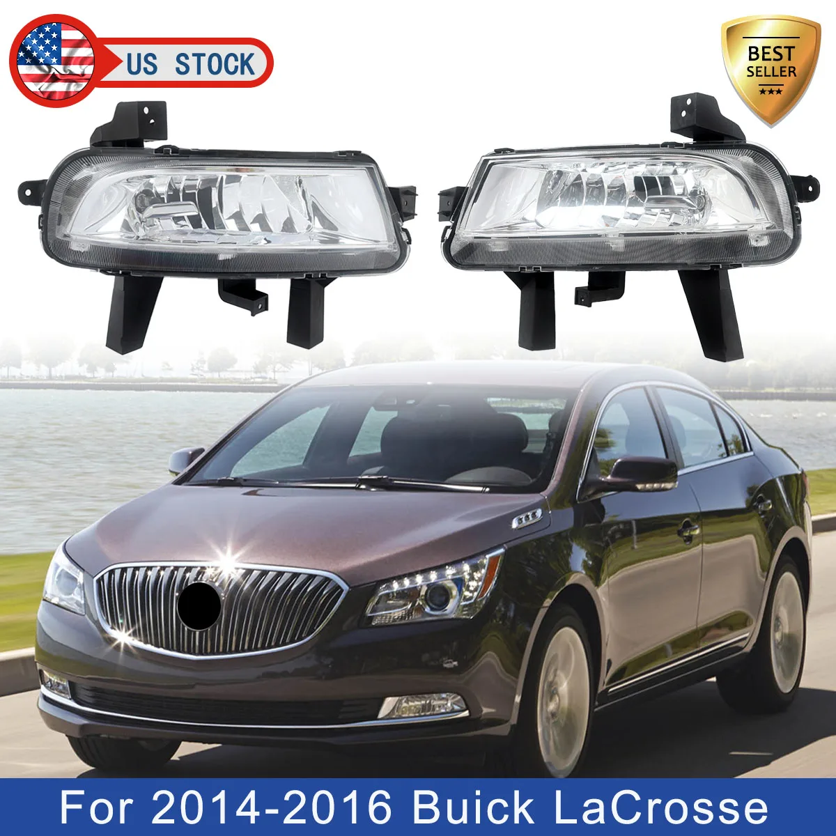 

1PC Left or Right Side Fog Light Lamp Clear Lens Fit For 2014 2015 2016 Buick LaCrosse Fog Light Assembly 2593306 2593307