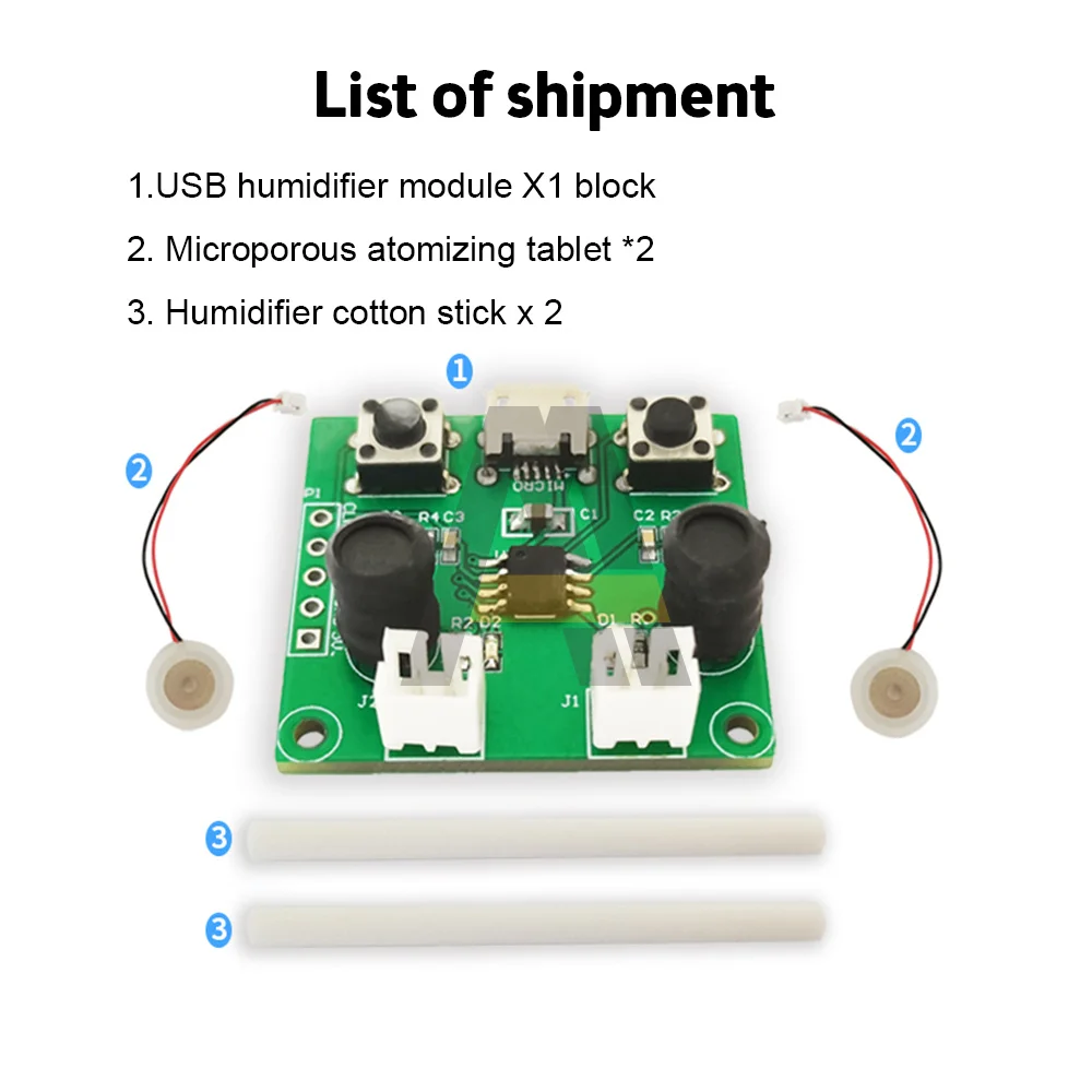 Single/Dual-channel USB Mini Humidifier DIY Kits Mist Maker Driver Circuit Board 5V Fogger Atomization Film Atomizer Sheet