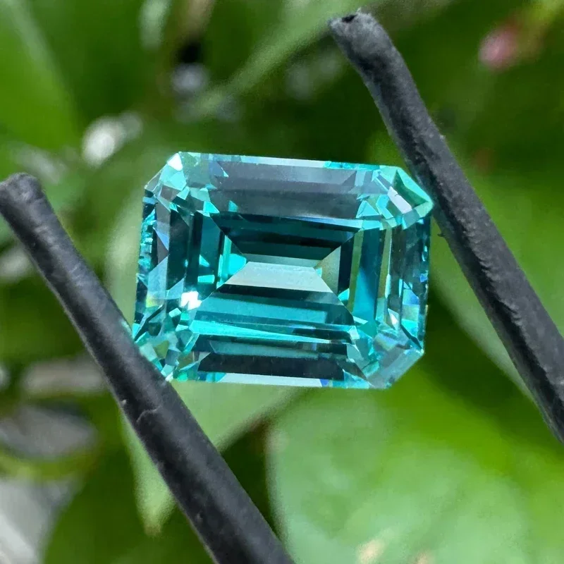 

Top Lab Grown Paraiba Sapphire Emerald Cut VVS1 Gemstone Charms DIY For Jewelry Making Materials Selectable AGL Certif