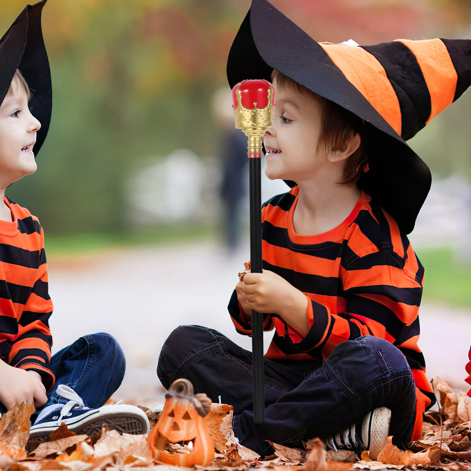 

King Walking Prop Dress Up Halloween Decor Halloween Cosplay Costume Accessory Plastic Scepter Role Play Wand Decorative Cane