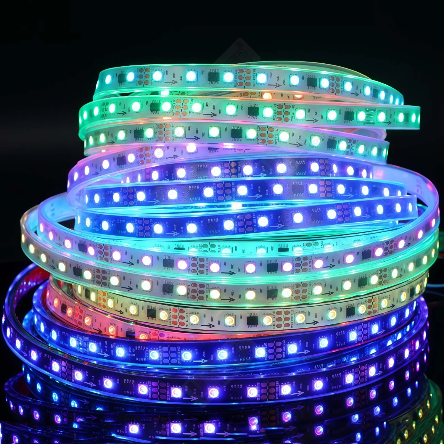 5m WS2811 DC12V 5050 white RGB Led Strip Light Addressable 30LEDs/m 60LEDs/m External 1 IC Control 3 Led Smart Led Light Tapes