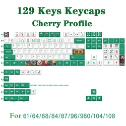 1 Set Mahjong Cherry Profile ABS PBT Keycaps For Mechanical Keyboard GK61 GK64 DIY Personality Mah-Jongg Player Custom Key caps