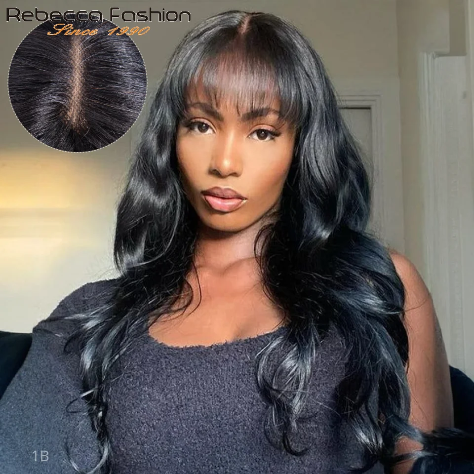 レベッカ-ボディウェーブ人毛レースウィッグ-前髪付き-女性用-ナチュラルレミーフリンジ-22インチ-リアルスカルプ人毛ウィッグ