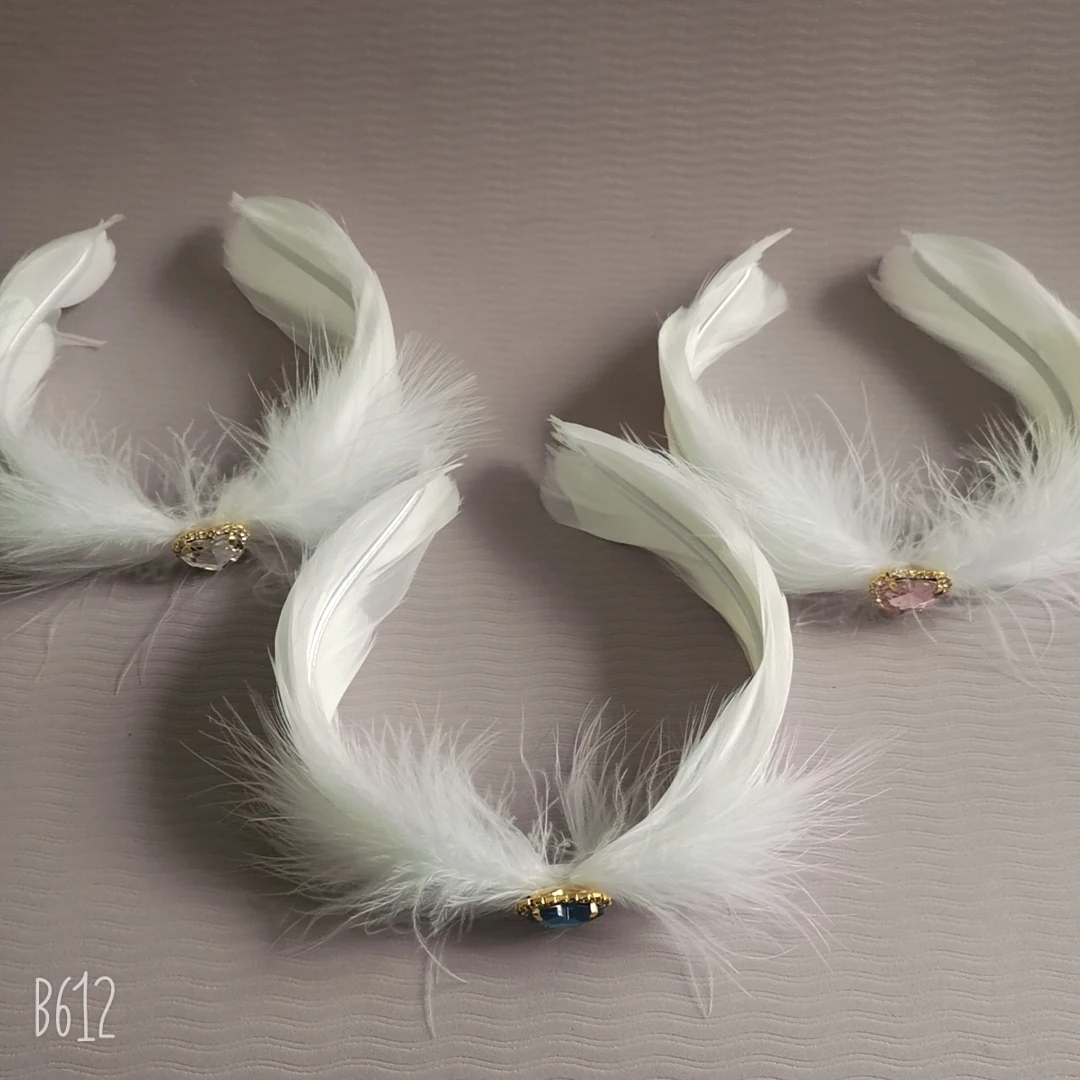 Sweetheart Crysatl Swan head piece swan lake head dress swan tiara for adult and children White Feather Swan Headwear Ballet