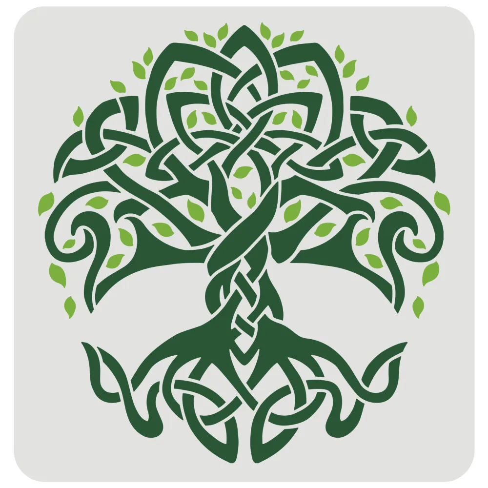 Celtic Tree of Life Stencil Traditional Irish Tree Design Stencils Template Washable Reusable Mylar DIY Art Craft Chalk Signs