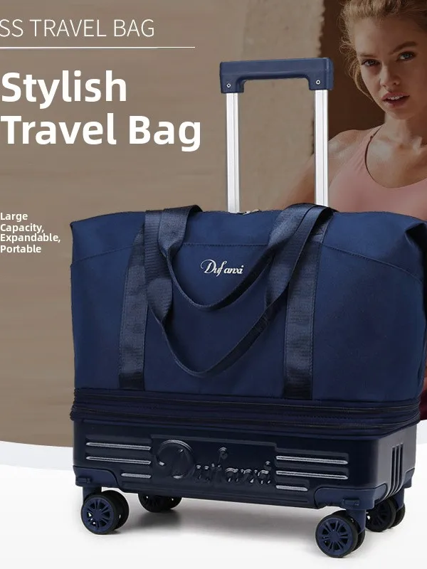 ladies-fashionable-travel-bag-with-wheels-backpack-type-foldable-soft-handle-for-business-trip-handbag-dual-shoulder-strap