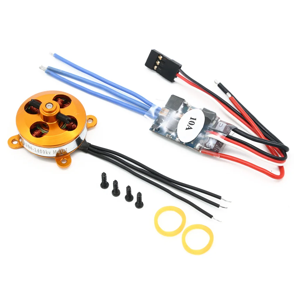 محرك 2204 A2204 7.5A 1400KV 50W SP صغير بدون فرشاة مع حامل + 10A ESC لطائرات RC/KK المروحية كوادكوبتر UFO