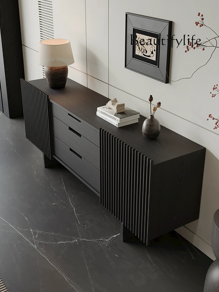 

стол кухонный Italian Minimalist Solid Wood Sideboard Cabinet Living Room Nordic Retro Hallway Cabinet Black Bedroom Storage Che