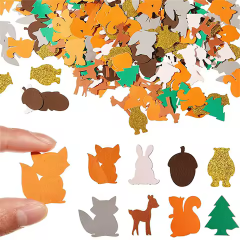 100Pcs Colorful Jungle Safari Animal Confetti Safari Zoo Baby Shower Party Birthday Supplies Decorations Table Decor