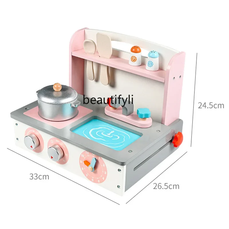 Playing house stove toy simulation cooking children's mini set wooden