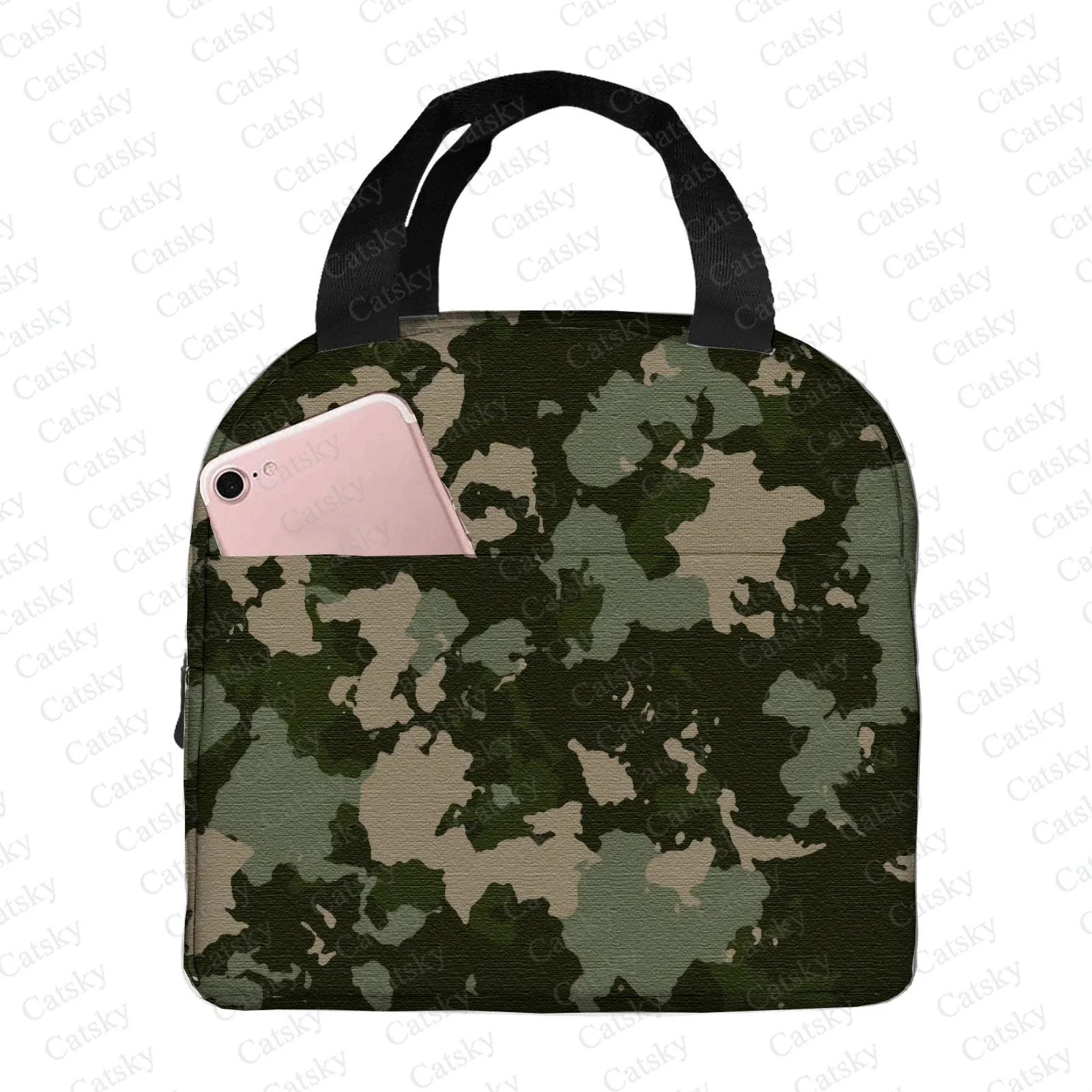 camouflage  Portable Aluminum Foil Thickened Insulated Office Lunch Bag Waterproof Lunchs Bags Tote Bags