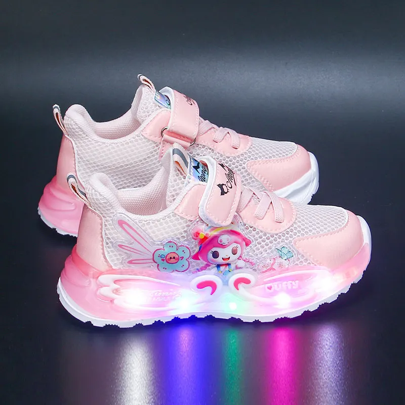 

Kuromi Girls' Shoes 2026 New Spring and Summer Children's Single Mesh Shoes Mesh Breathable Little Girl Glowing Light Shoes