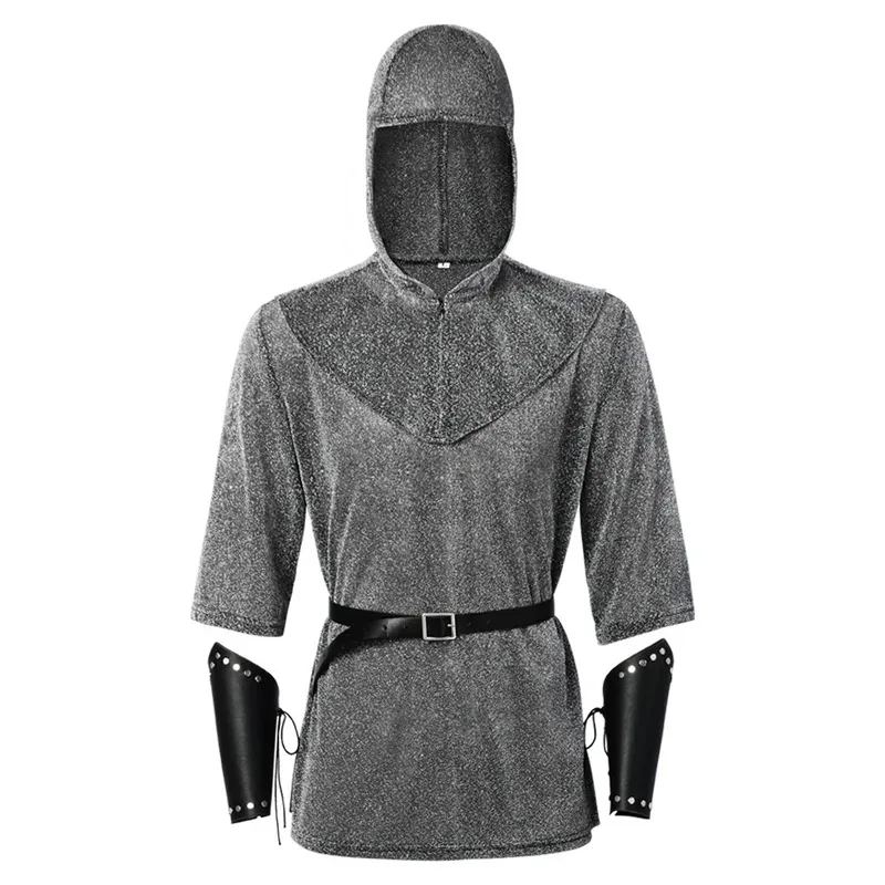 DY20 เมทัลลิกเชนเมล์สไตล์อัศวินคอสเพลย์เสื้ออัศวินเทมพลาร์บทบาทเล่นยุคกลางฮาโลวีนเครื่องแต่งกาย 25