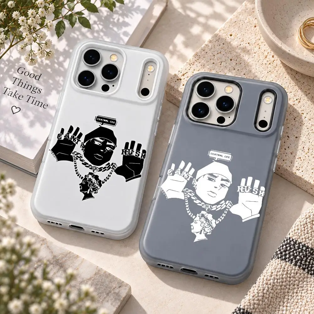 Coque de téléphone C-Central Cee Singer pour iPhone 18 17 16 15 14 13 Pro Max, coque en gel 2 en 1, coque souple mate