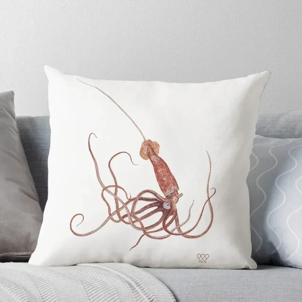 Long-Spined Giant Squid Throw Pillow Cushions Cover home decor items pillow