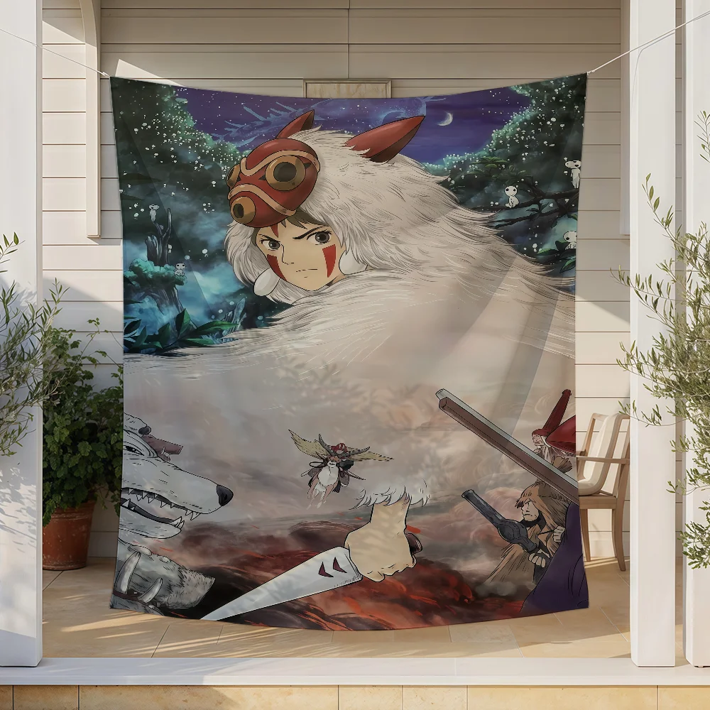 Anime P-Princess M-Mononoke flag Custom Camping Garden Decor Party Backdrops Wall Art Family Gifts