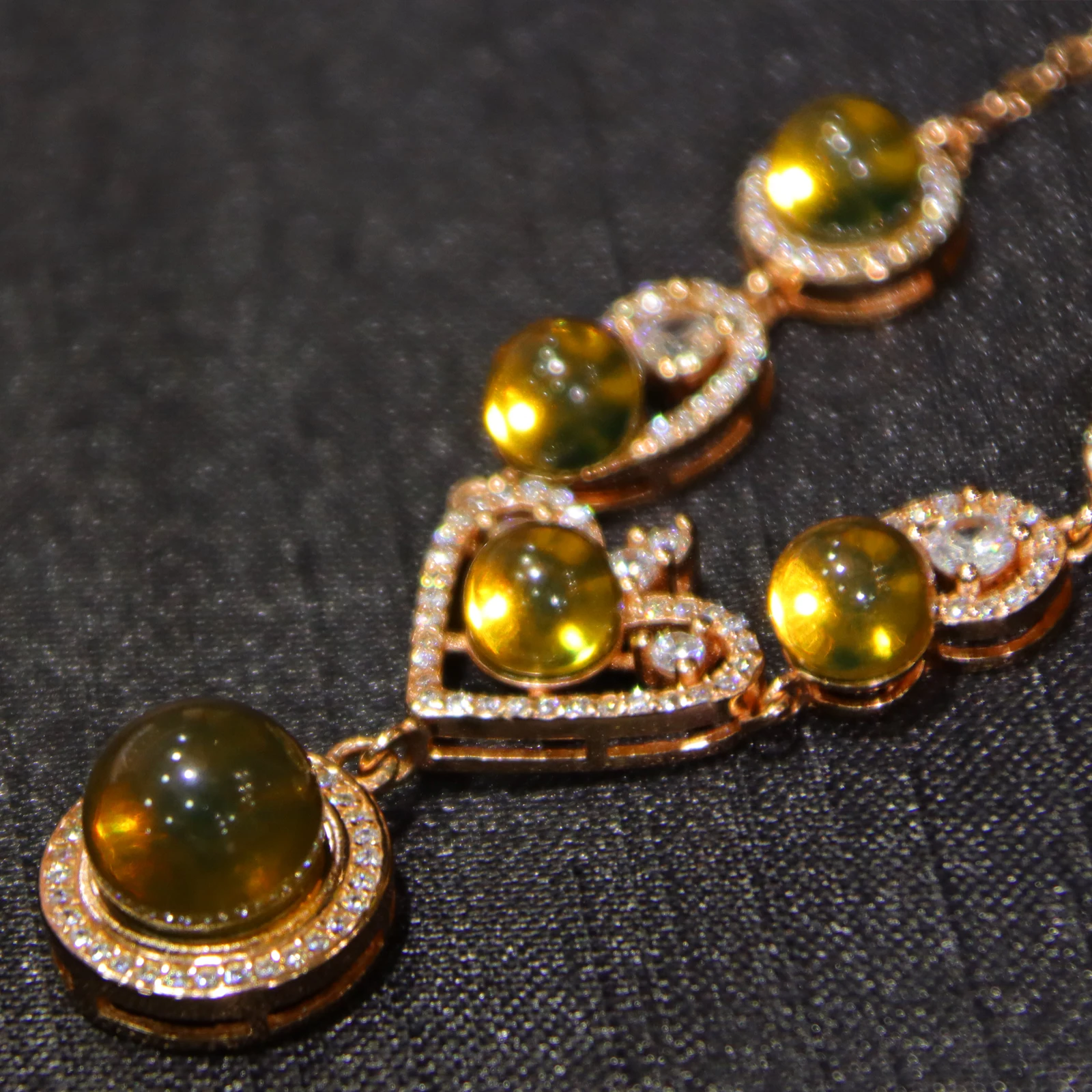 Natural Mexican Blue Amber Heart Pendant Sterling Silver Setting with 6 Natural Blue Amber Beads Bead Diameter 6 to 9mm