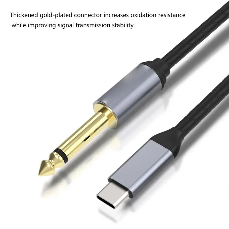 R53C Type C To 6.35Mm Sound Connection For Mobile Phone To Amplifiers Mixer Sound Card