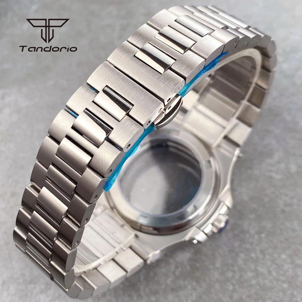 40mm Square Stainless Steel Brushed Watch Case Bracelet Sapphire for NH34 NH35 NH36 Movt Fit Nautilus Style Watch Accessories