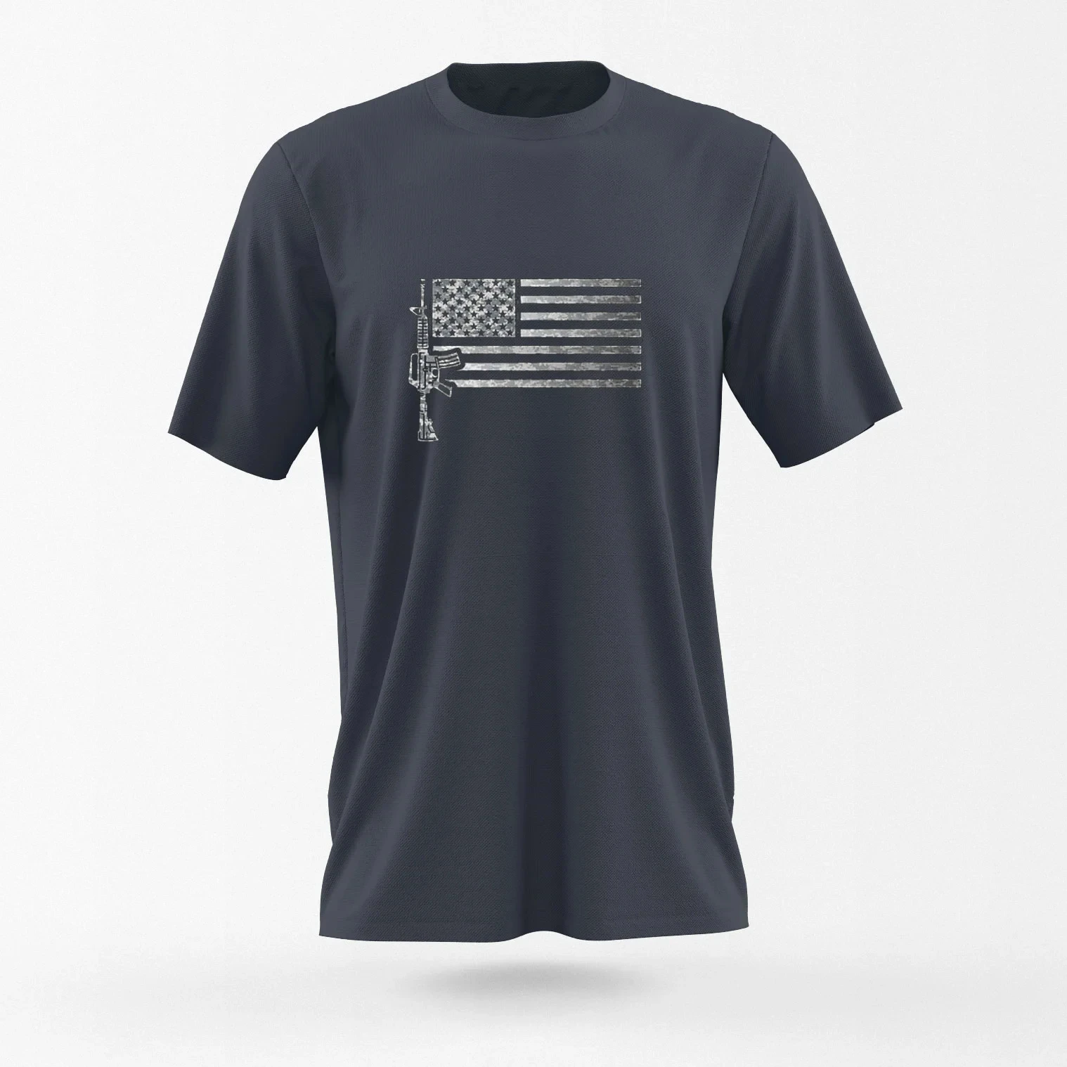 AR‑15 Rifle American Flag Distressed Military Training Tactics Brand Graphic Tee Cotton Mens Womens T-Shirt Outdoor Top