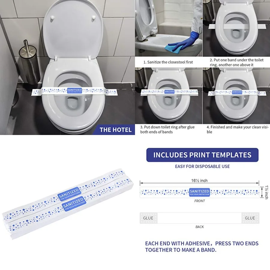 

Essential Printed Toilet Seat Band 161 2 Inches Wide X 11 2 Inches Deep for Use in Hotels and Motels Durable Hygienic and Easyt