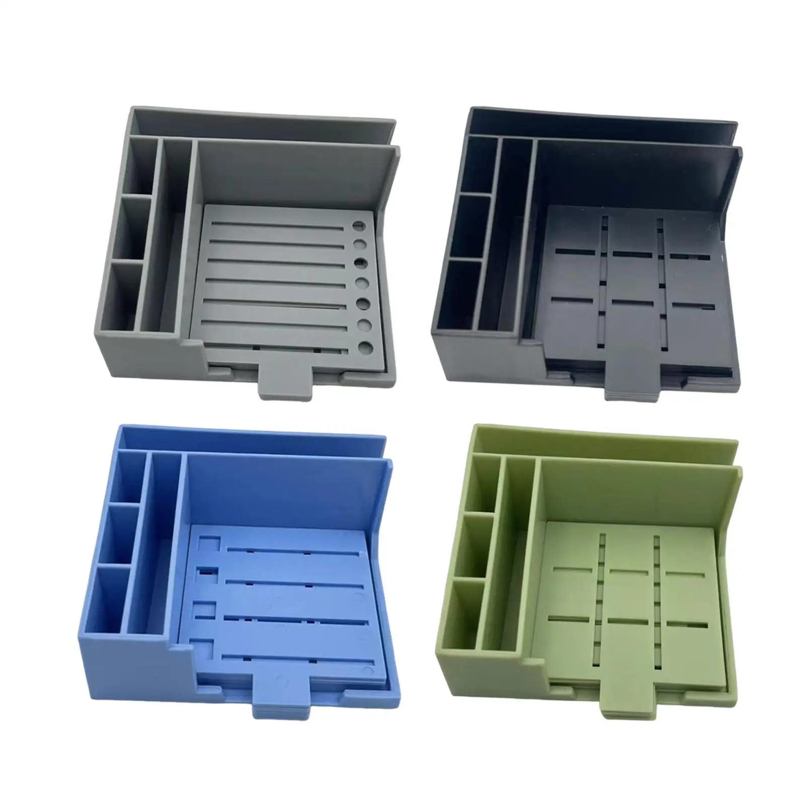 Note Pad Holder with Stencil and Template for Sticky Notes Organizer Fits 3x3 4x4 ABS Compact Portable Desk Accessory Gift