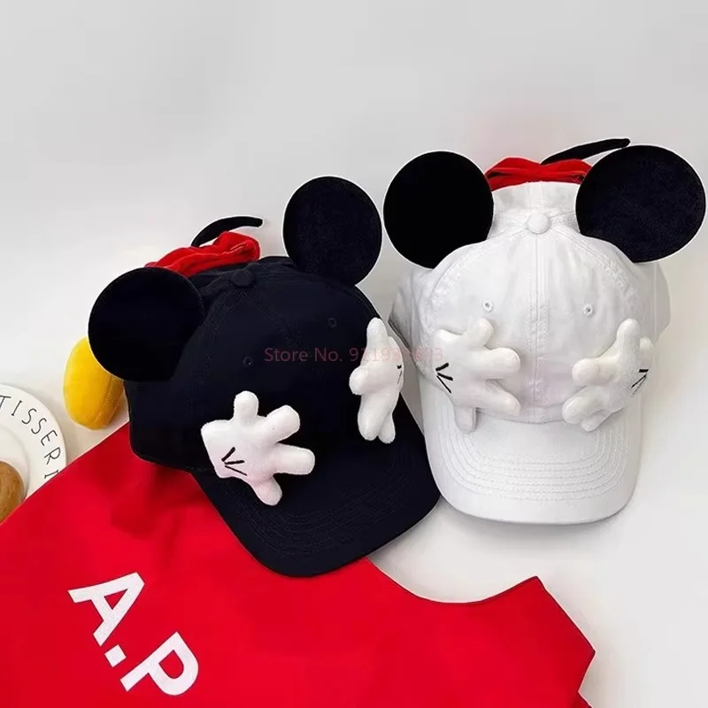 Casquette de baseball Mickey au design de dessin animé, parodie Mickey, mignonne et créative, avec grandes oreilles, casquette à visière, tendance et polyvalente, jouet