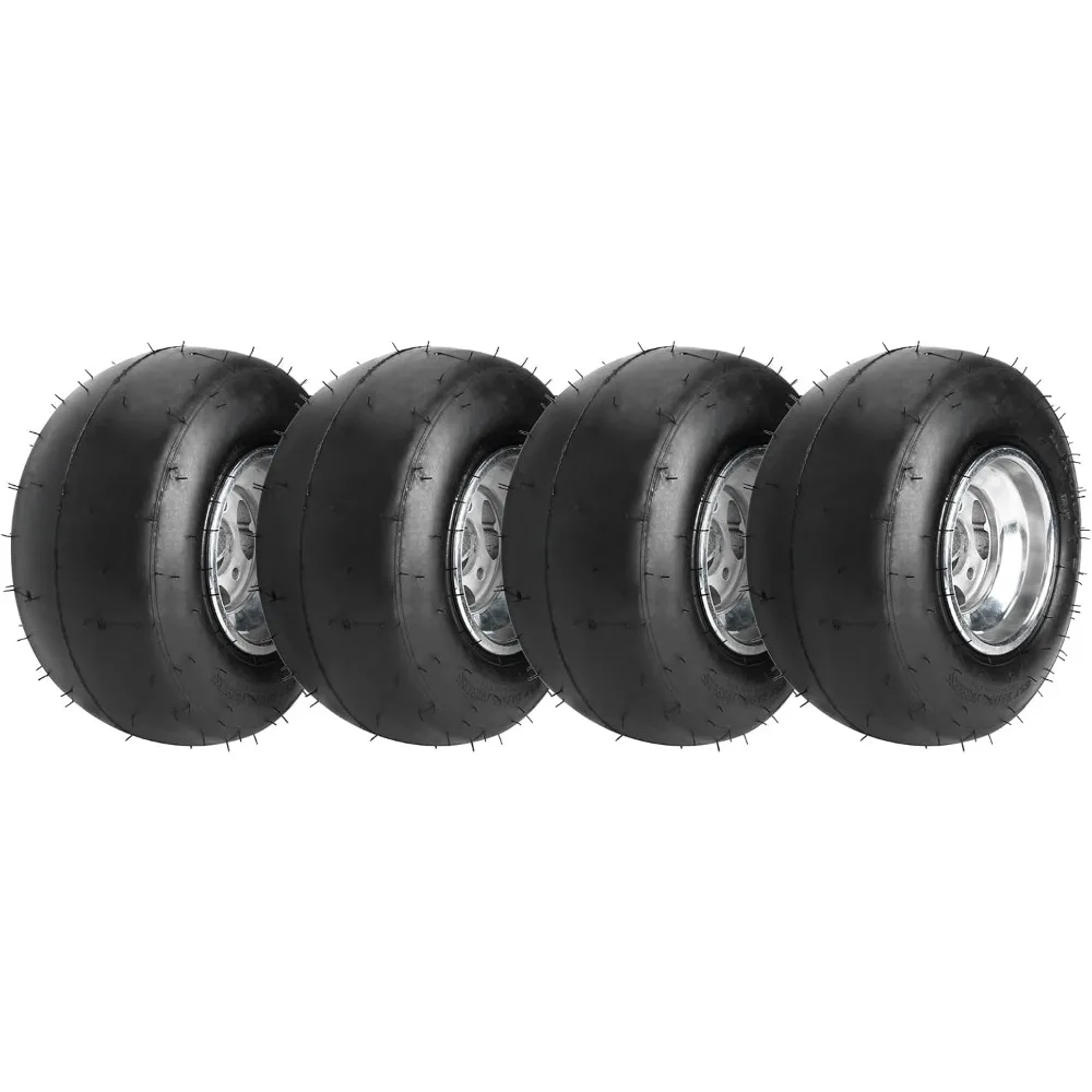 off-road Tire Rim 10x4.50-5 Go Cart Front Wheel and Racer Tire Fit Bolt Pattern 50mm w/ 3 Holes for Go Kart Drift Trike Buggy