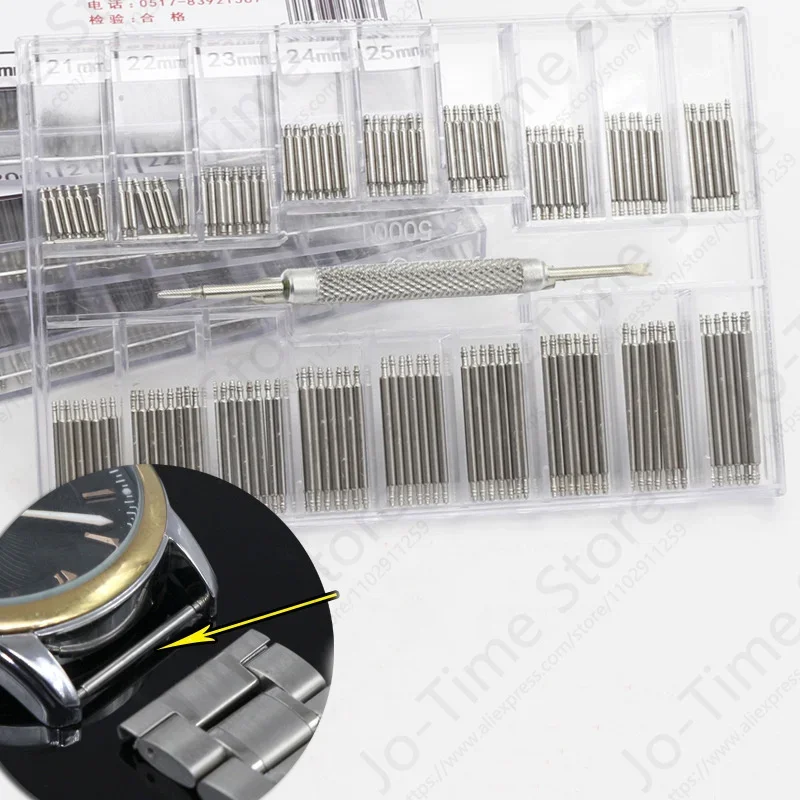 360pcs Stainless Steel Metal Watch Spring Bars 8mm-25mm Strap Belt Repair Tools Watchband Accessories Set