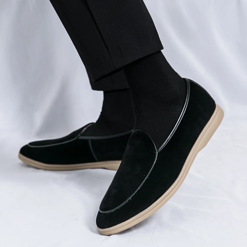 Fashion Men Luxury Brand Loafe - Suede Loafers Men บทวิจารณ์และราคา