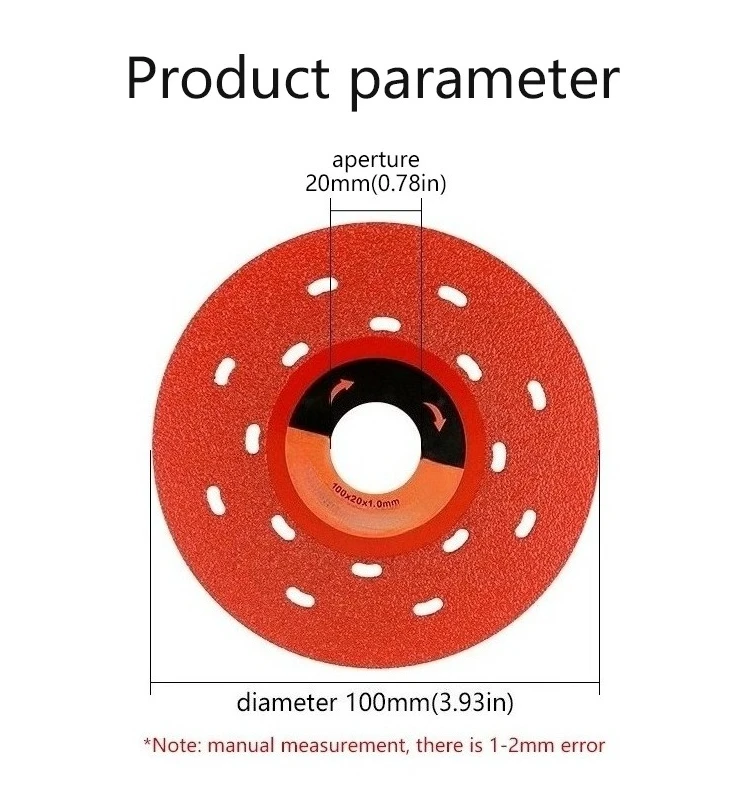 

Emery Cutting Grinding Tool 5 PCS Red Porous Rock Plate Cutting Grinding Blade Integrated Forging Heat Dissipation