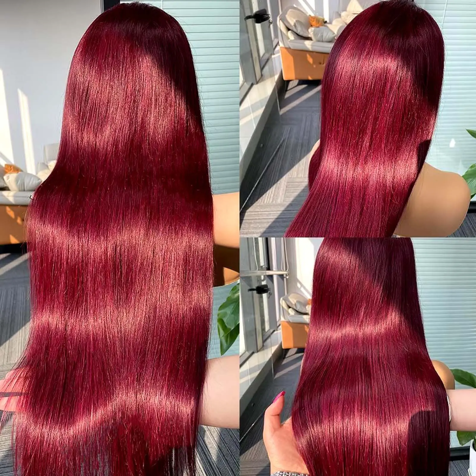 Burgundy 13x6 Hd Lace Frontal Human Hair Wig 30 Inch Colored Straight Lace Front Wig human hair Red Lace Front Human Hair Wigs