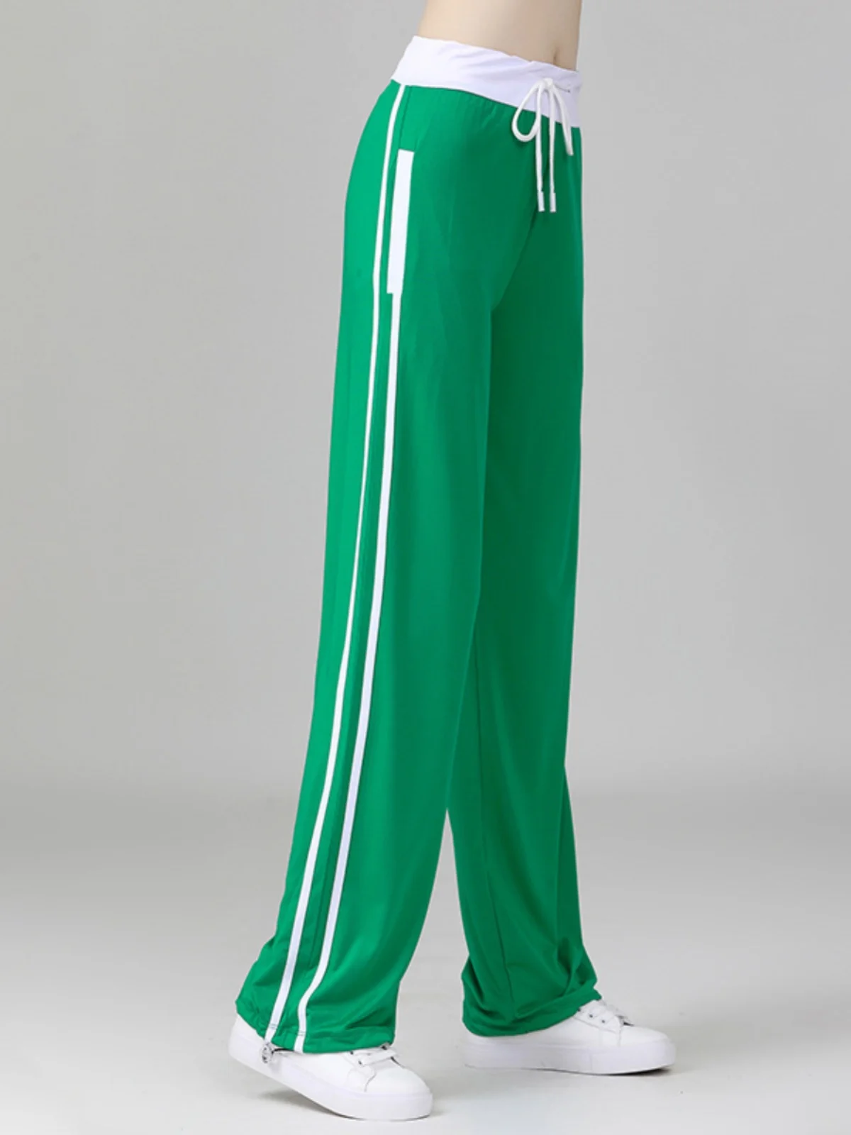 High Elasticity Quick Dry Dance Pants Women's Casual Straight Leg High Waist Korean Style Fitness Exercise Group Uniform