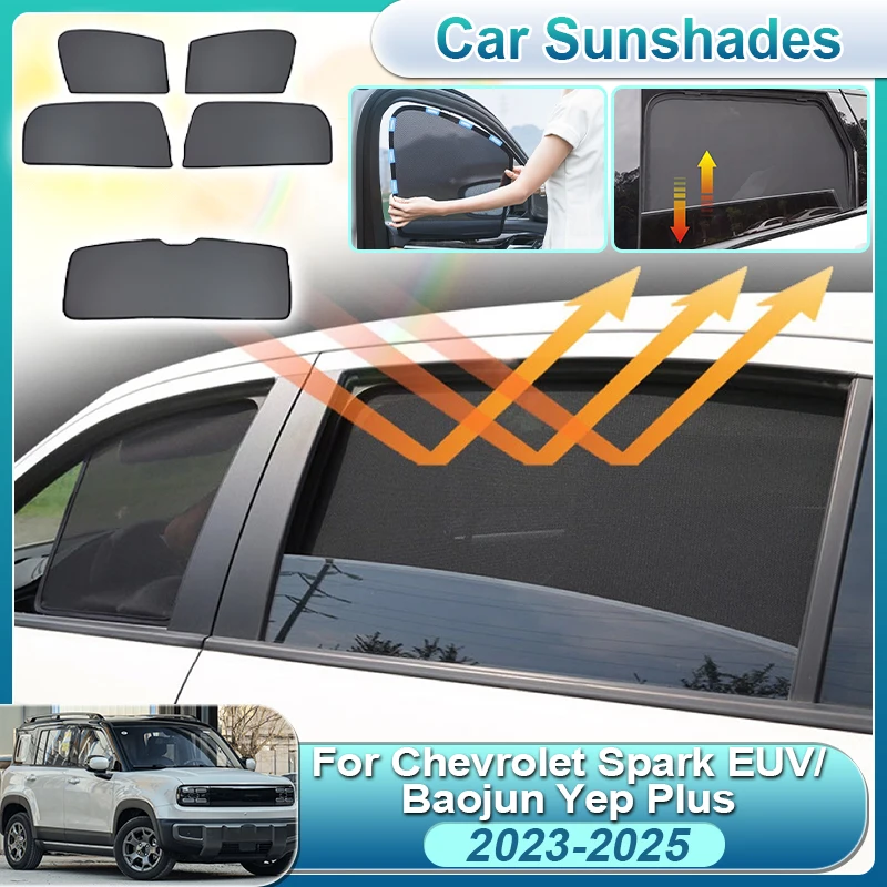 

For Chevrolet Spark EUV 2023 2024 2025 Baojun Yep Plus E260S Car Window Sun Shades Protector Privacy Sun Shield Auto Accessories