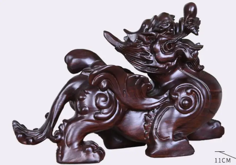 

African black sandalwood carving mythical wild animal mahogany carving black sandalwood Ebony Laughing lucky Handmade sculpture