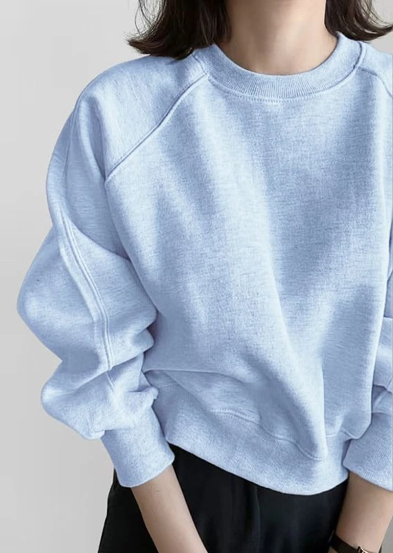 Herbst und Winter Neue Einfarbig Einfache Lange Ärmeln Kurzen Hoodie Lose Pullover Top Hoodie