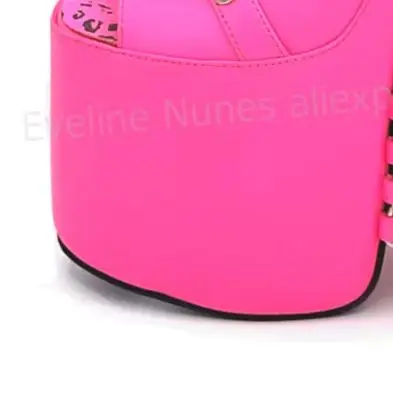 Red Platform High Heel Sandals for Women Metal O-Ring Ankle Cuff Ace Up Block Heel Punk Goth Nightclub Party Footwear for Hallow