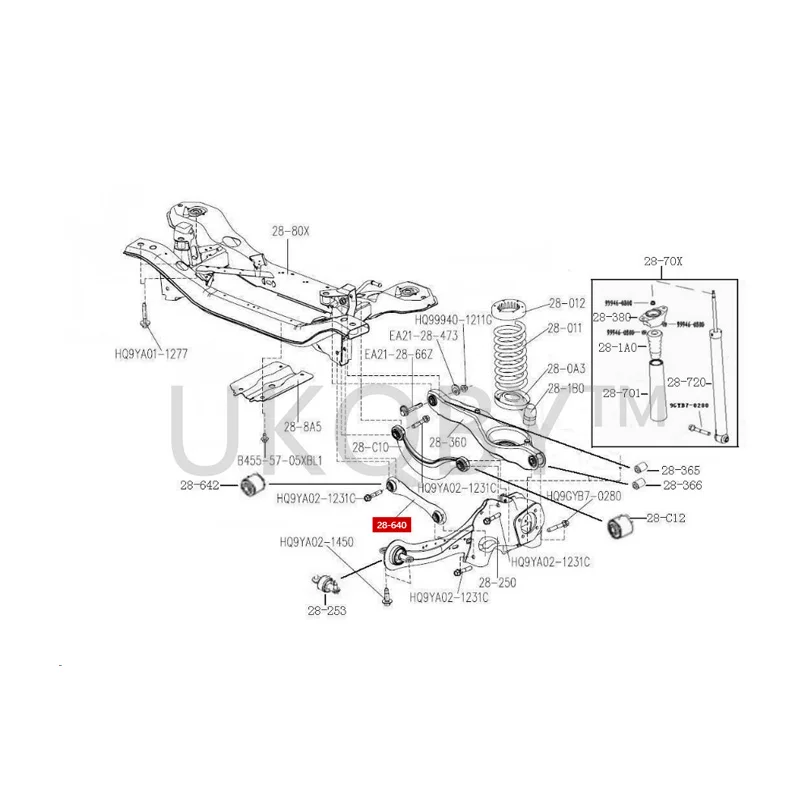 FA1428640 Suitable for Haima M5 Mazda 3 Mazda 5 Star Cheng V70 Rear lower support arm of rear tie rod