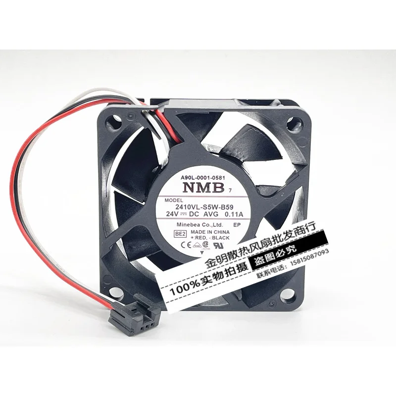 

New CPU Cooler Fan for NMB A90L-0001-0581 2410VL-S5W-B59 24V 0.11A 6025 Fanuc system cooling fan 60*60*25mm