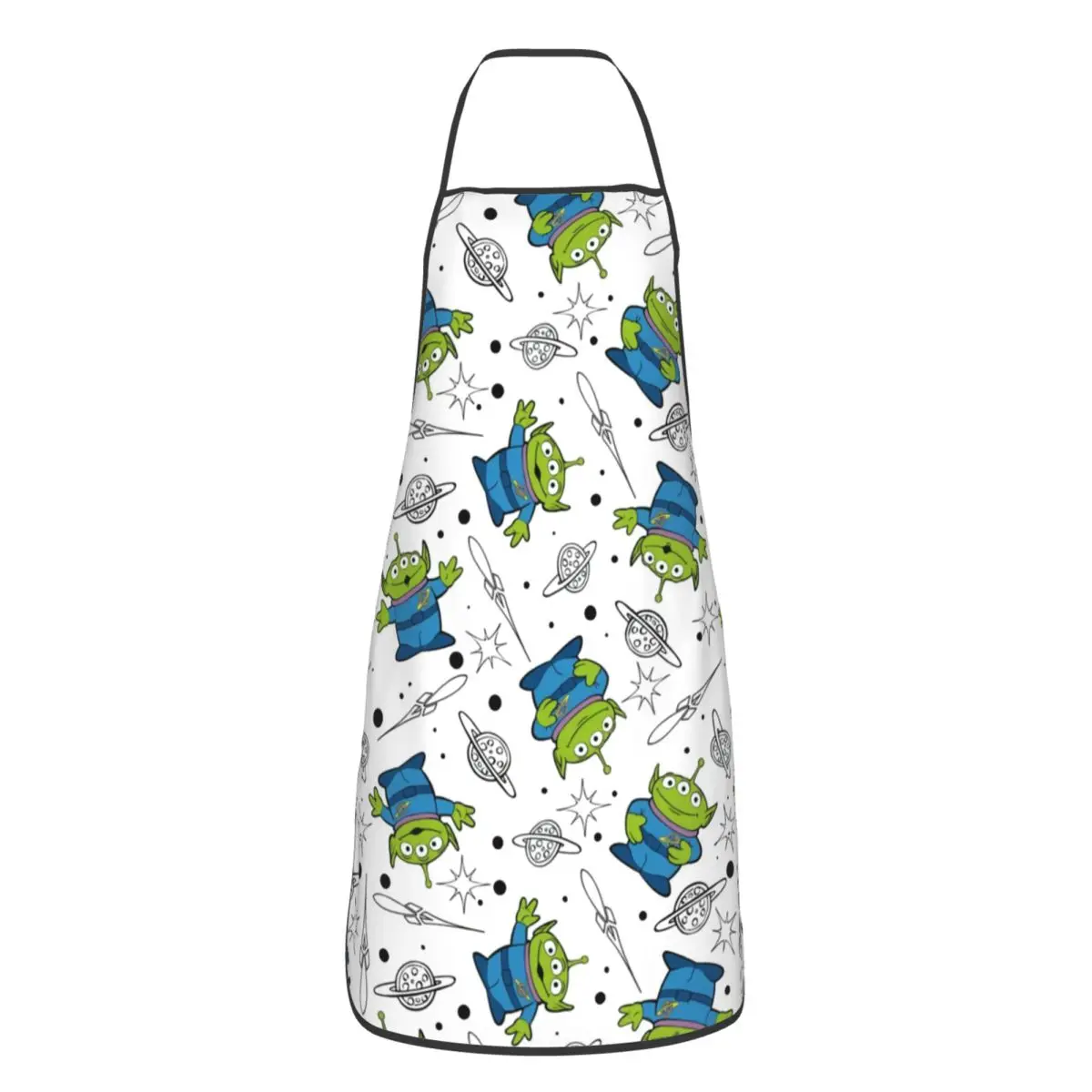 Custom Toy Story Alien Planet Design Aprons for Women Men Adult Unisex Kitchen Chef Bib Tablier Cuisine Cooking Baking Painting