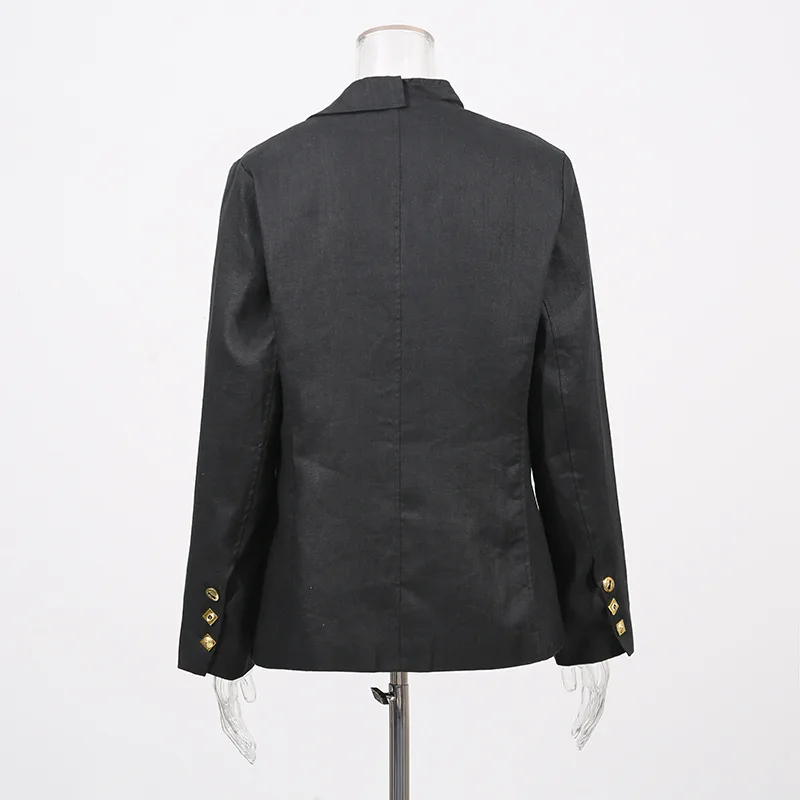 SuperAen European and American Style Elegant Long-sleeved Suits 2025 Summer New Button Design V-neck Blazers