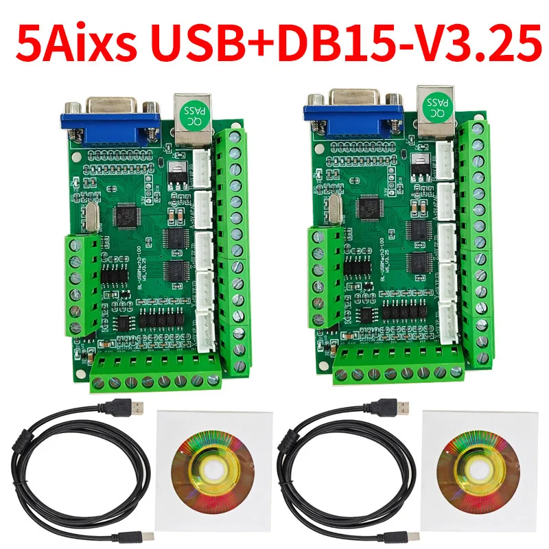 2PCS USB MACH3 CNC Motor Driver Board 100Khz Breakout 5 Axis Motion Controller DB15 for CNC Machines view 6