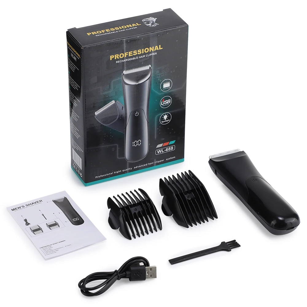 Machine de coupe de cheveux tondeuse à barbe rasoir électrique pour hommes zones intimes Machine de 