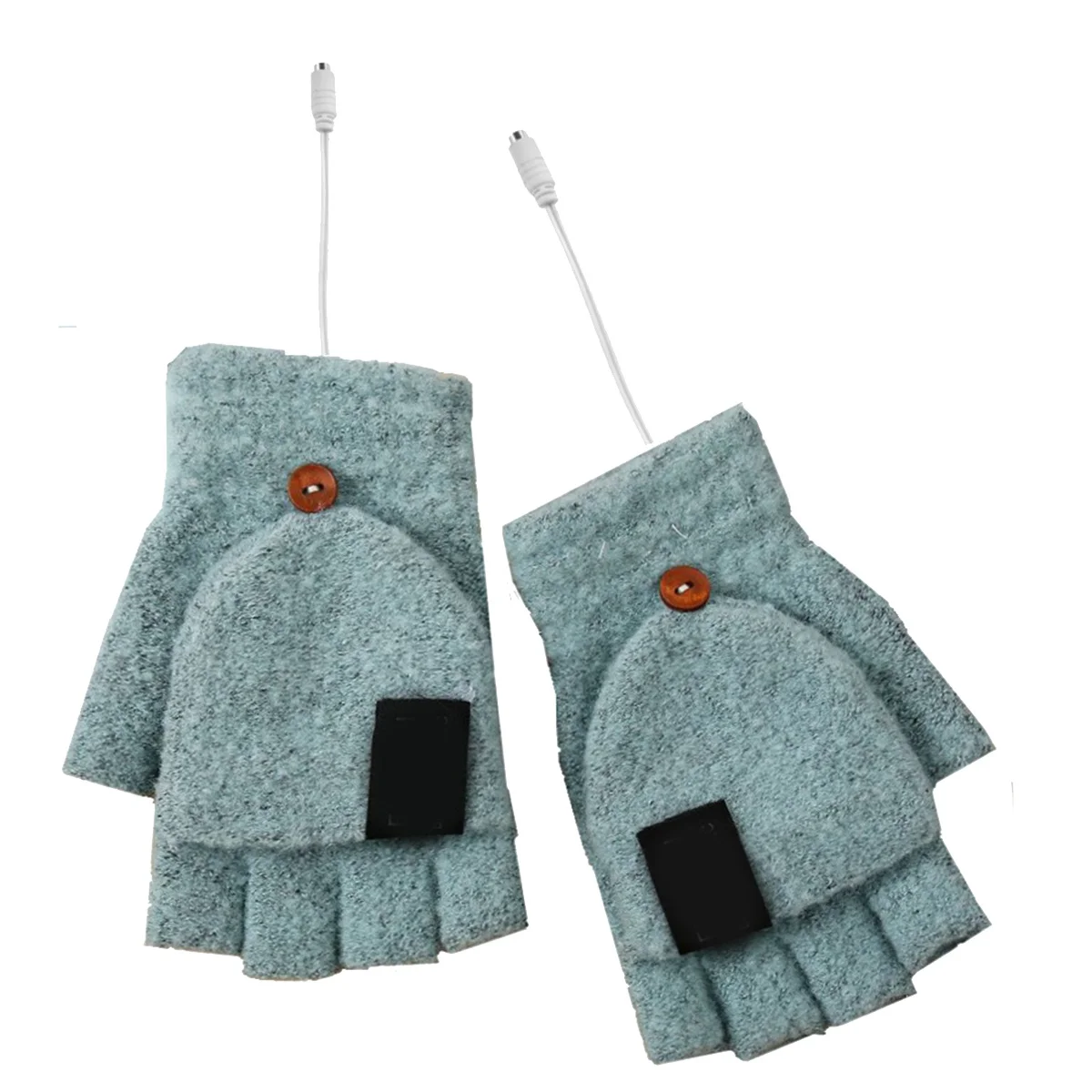 

1Pair USB Heating Gloves Half Finger Flip- Warm Gloves for Computer Work Gaming Hand Warmer Flip- Heated Flip-