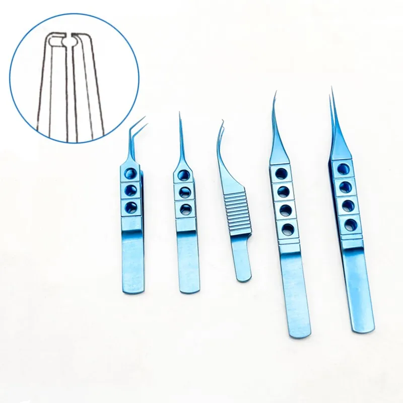 1pc 0.25mm Ophthalmic Pliers Colibri Corneal Forceps with Tying Platforms with Notched Forceps Eye Surgical Instruments
