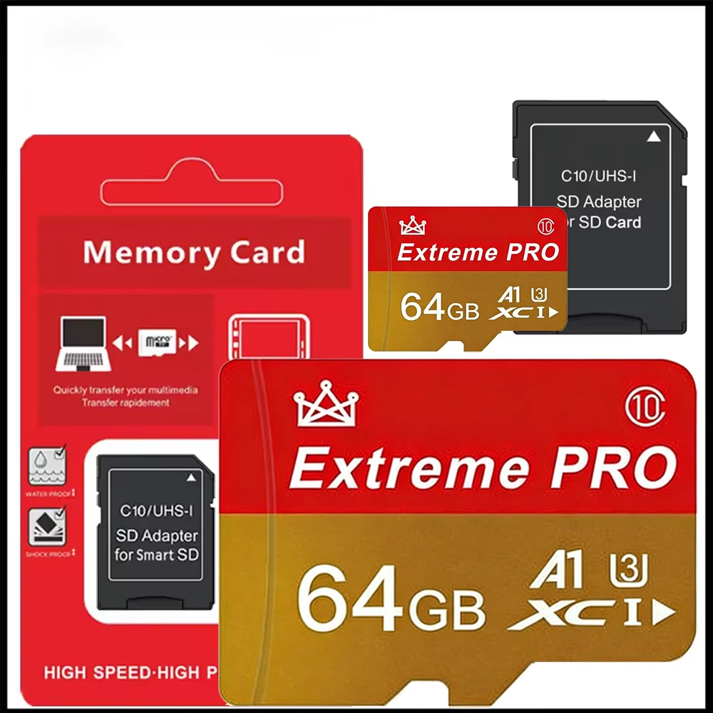 Micro TF SD 64GB 128GB 256GB SD Card Memory Card U3 V30 A2 Class 10 High Speed Premium For Action Cam Sports Camera 4K 60fps