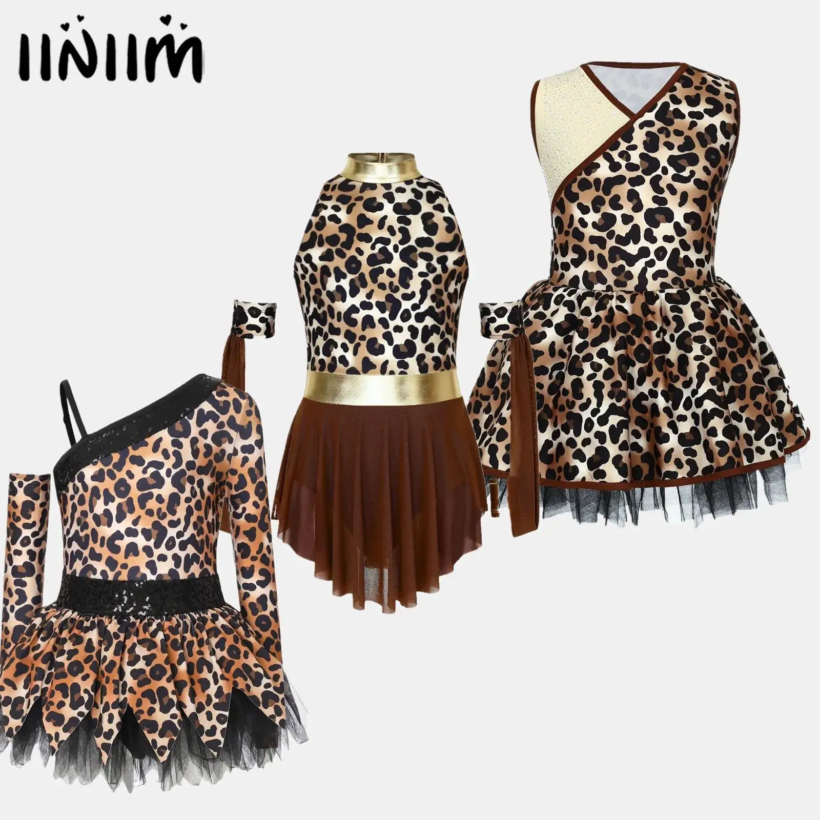 

Kids Girls Cave Native America Princess Costume Caveman Primitive Tribal Dress Up Print Sequins Puffy Dress Halloween Outfits