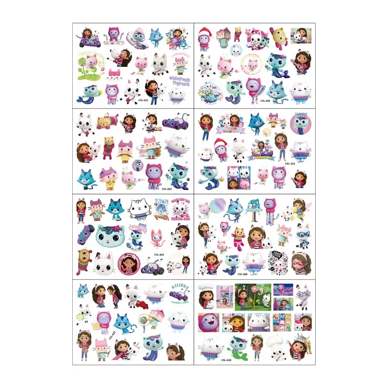 Gaby\'s Toy House Tattoo Stickers Waterproof Cute Sticker Anime Birthday Party Supplies Decoration For Kids Women Men Gift