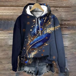 Luxury Feather 3d Print Hoodie Men Women Fashion Oversized Hoodies Women Sweats New Year Coat Floral Style Hoodie Gift