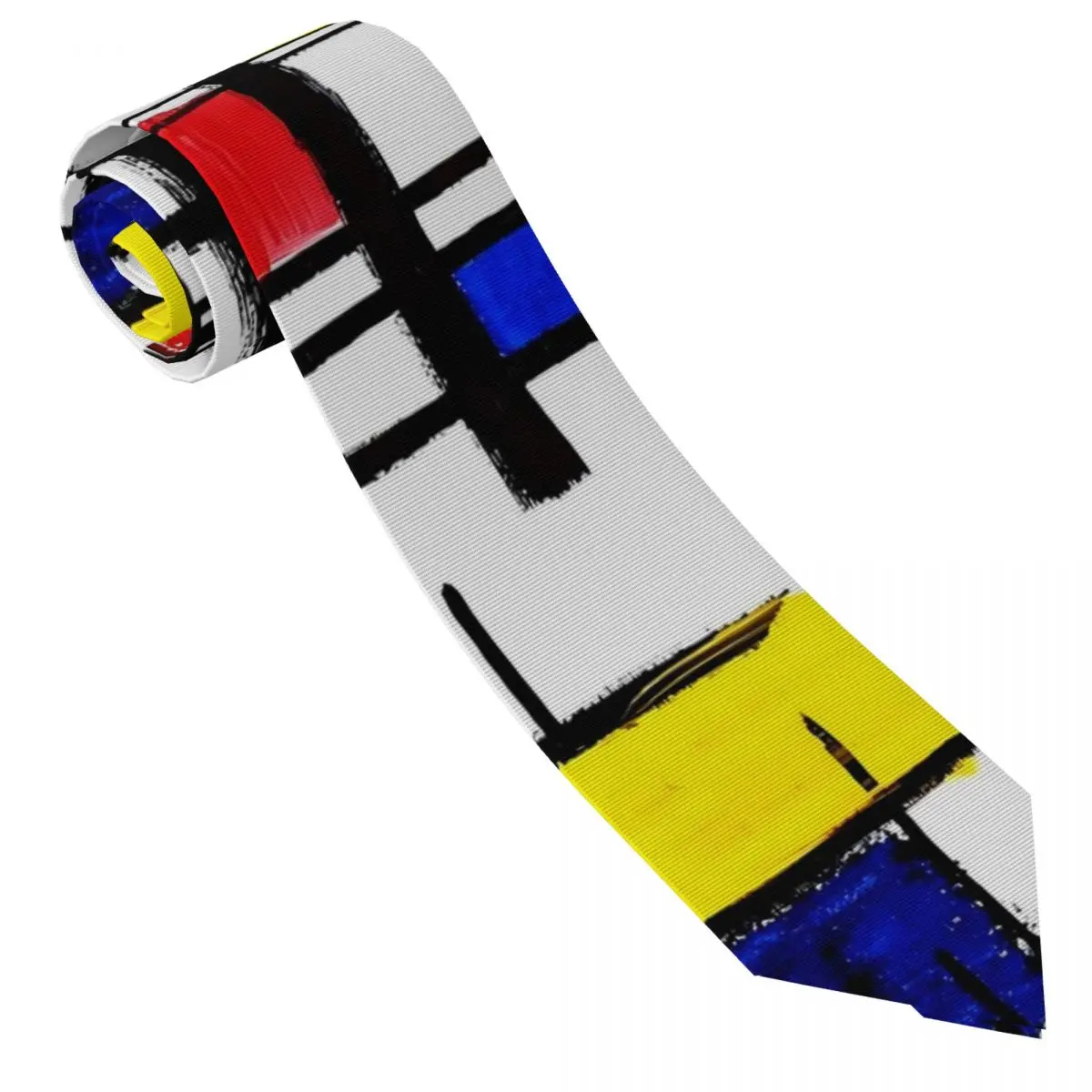 Color Block Art Tie Mondrian Minimalist De Stijl Custom Neck Ties Classic Elegant Collar Tie Men Wear Party Necktie Accessories